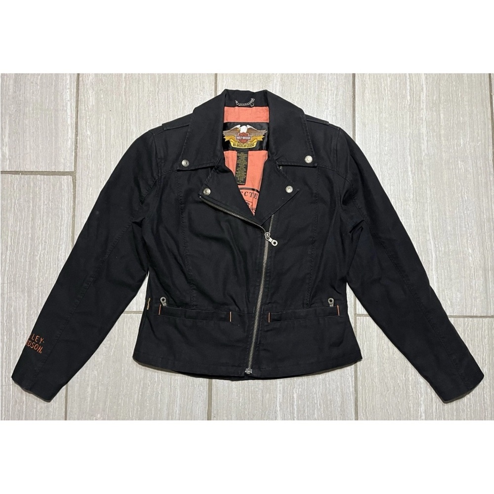 Harley Davidson Riding Gear Jacket Women’s Small Embroidered Logo Full Zip Black